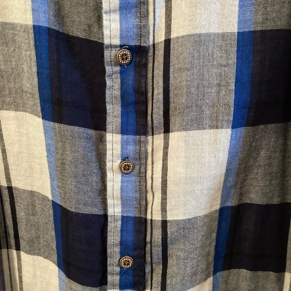 RUE SAINT PATRICK. Cotton checked Blue Black Grey & White. Size Medium Slim fit - Picture 2 of 6